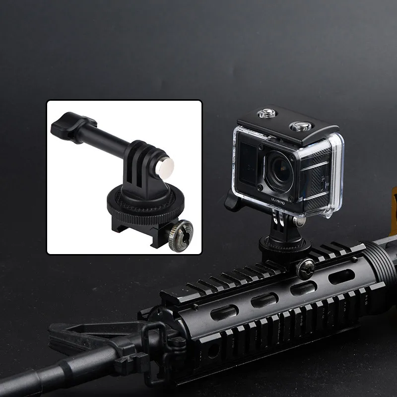 WADSN Gopro soporte de cámara deportiva para caza, riel Picatinny de 20mm, accesorios para Airsoft, pistola, disparo en primera persona, vídeo de Youtube - imagen 4