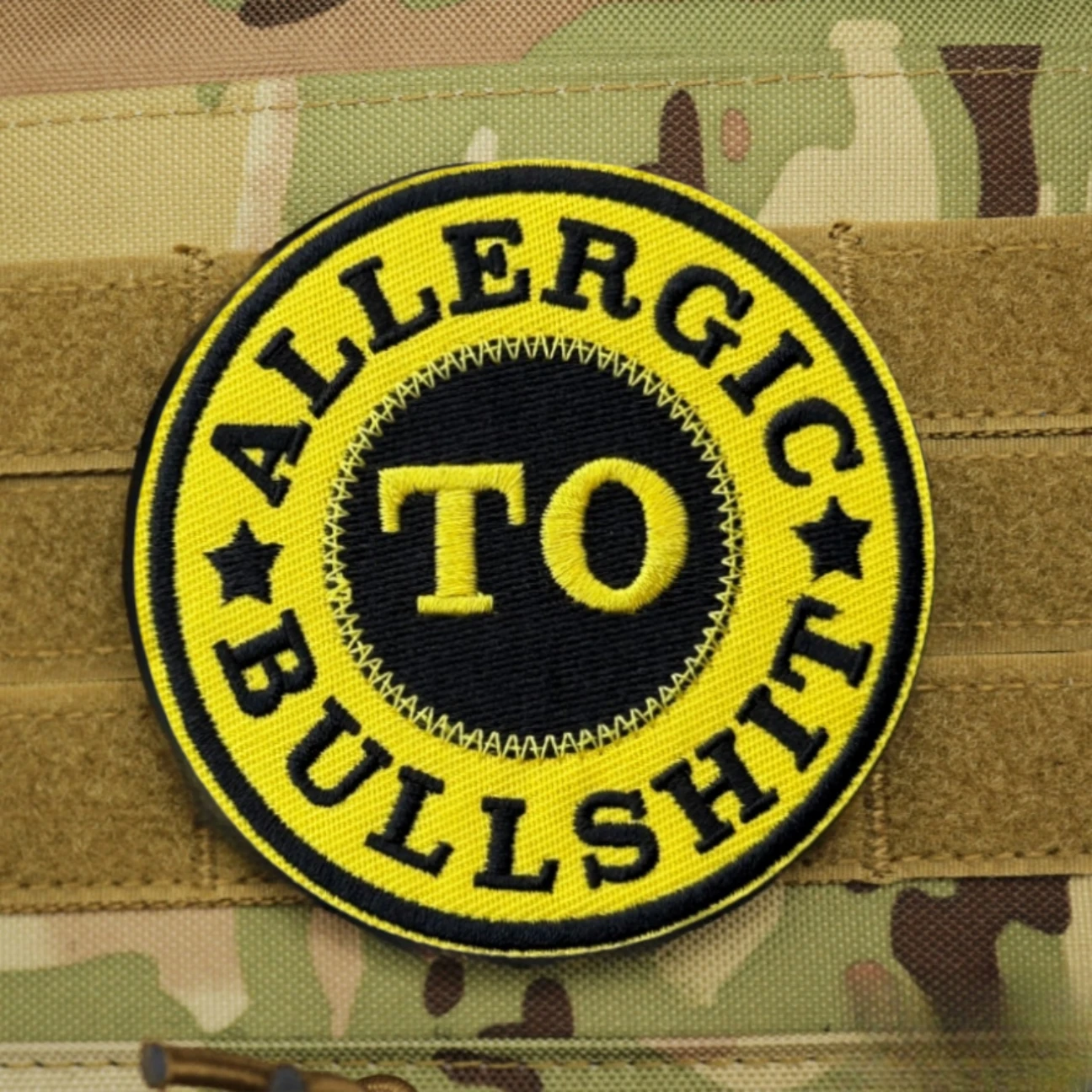 Parche militar táctico con apliques personalizados de moral bordado alérgico a Mierda, parches con gancho para ropa, pegatina para mochila - imagen 2