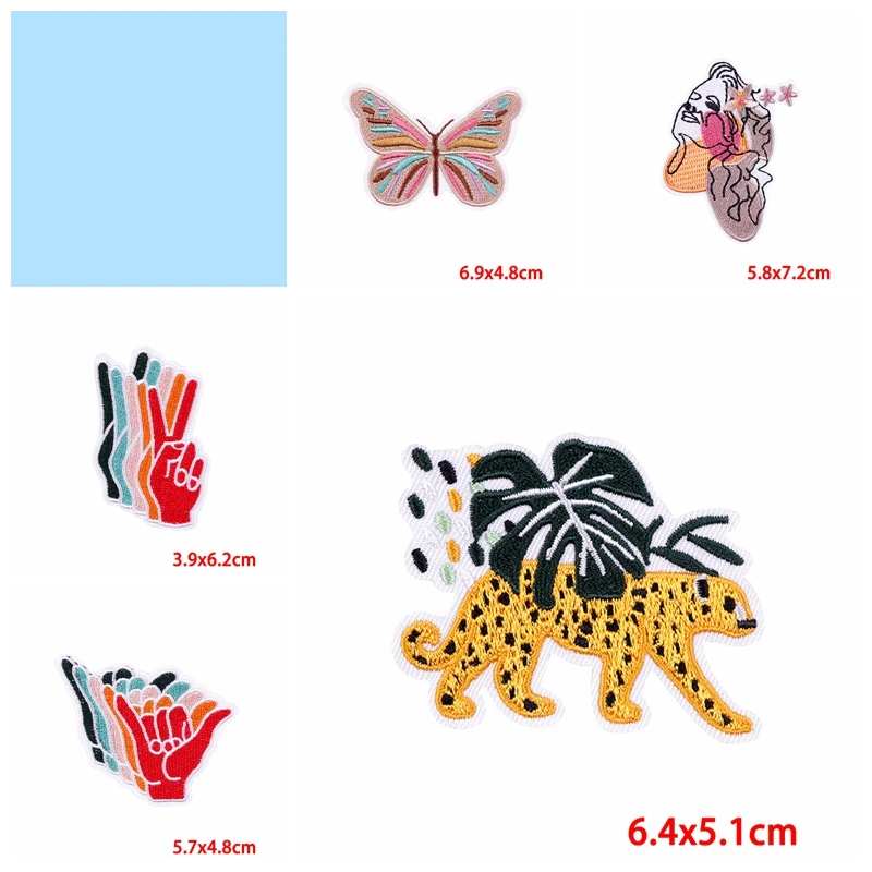 10 Uds parche bordado de dibujos animados DIY mariposa colorida parches para planchar para ropa parches termoadhesivos en decoración de ropa - imagen 4