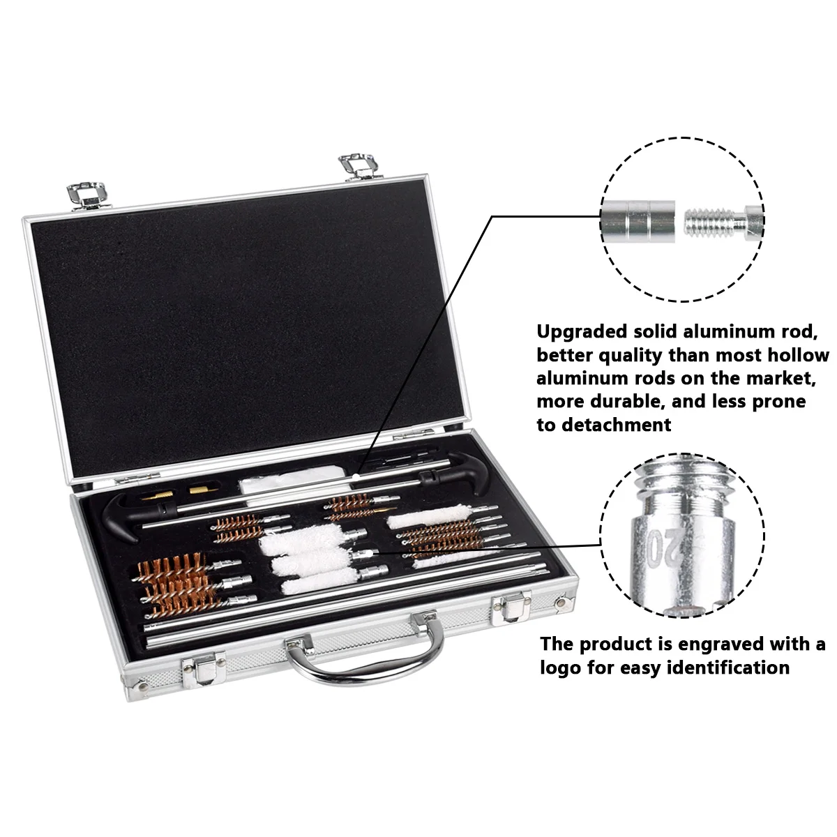 27 Uds 9mm 12GA 20GA Kit de limpieza de pistola Universal cepillo herramienta paño juego de armeero profesional pistola táctica Rifle pistola escopeta - imagen 5