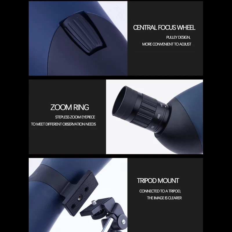 25-75x70 / 20-60X60 telescopio Monocular con prisma BAK7 resistente al agua para disparar al objetivo observación de aves campamento al aire libre - imagen 3