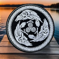 Insignia de moral de Chevron "símbolo escandinavo", parches de gancho bordados tácticos para ropa, brazalete del ejército militar, pegatina para mochila