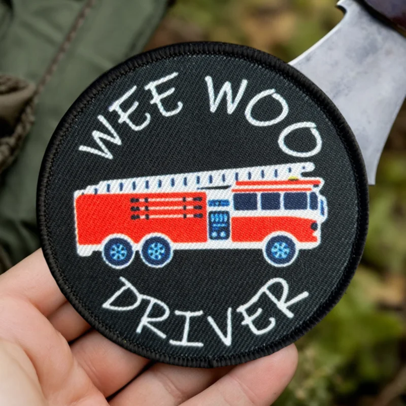 Parche de impresión "WEE WOO DRIVER", chaleco táctico, insignia de moral con gancho y bucle, pegatinas decorativas para mochila, parches para brazalete para ropa - imagen 3