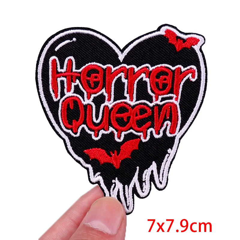 Parche de Luna ondulada para ropa, parches bordados Punk/Animal para chaquetas, coser apliques de letras, parches para planchar para ropa DIY - imagen 5