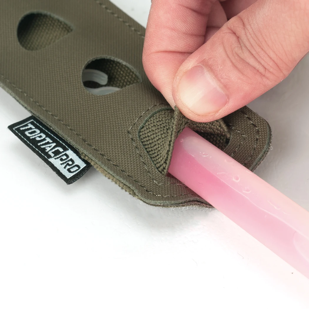 TOPTACPRO bolsa táctica para barras luminosas fluorescencia Chemlight engranaje gancho y bucle 8523 - imagen 4