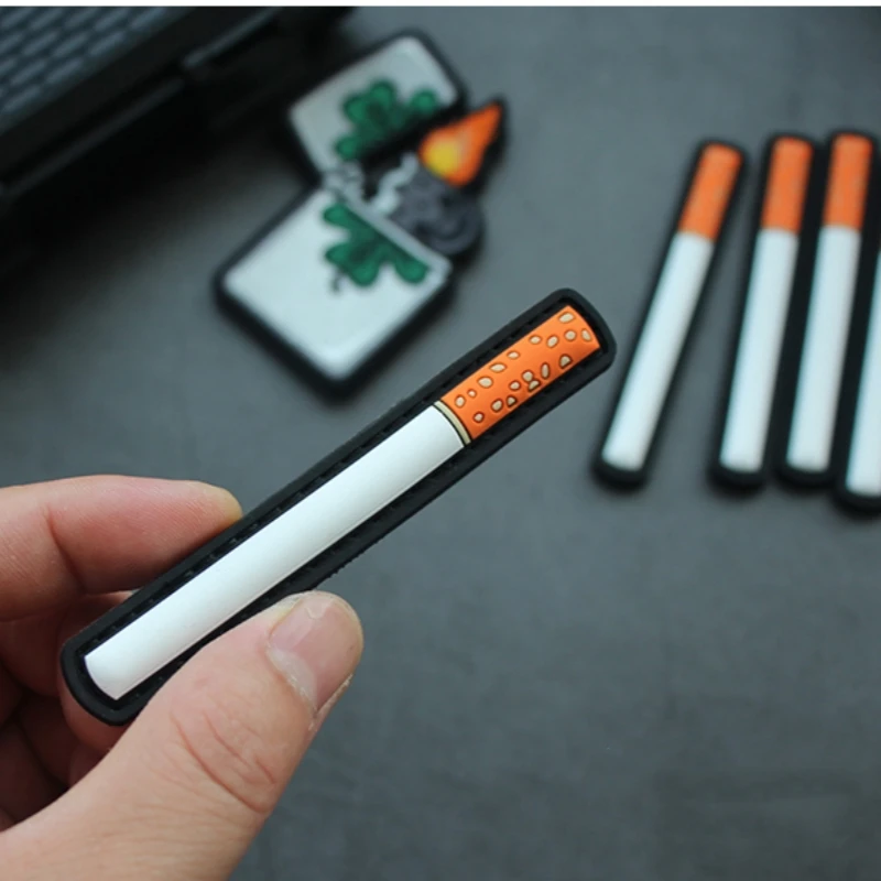 Somke-brazalete con personalidad para encendedor, insignia de moral creativa 3D de PVC, Parche de gancho y bucle, pegatinas tácticas de cigarrillos para mochila - imagen 2