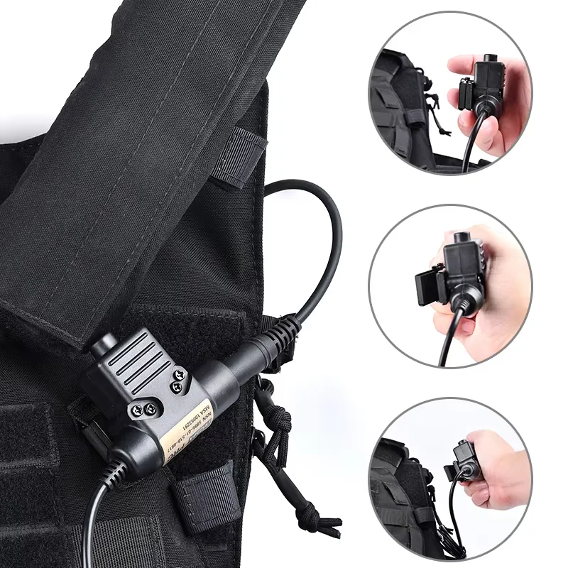 Auriculares tácticos PTT y luz de caza táctica Surefir X300V WADSN X300UH-B - imagen 3