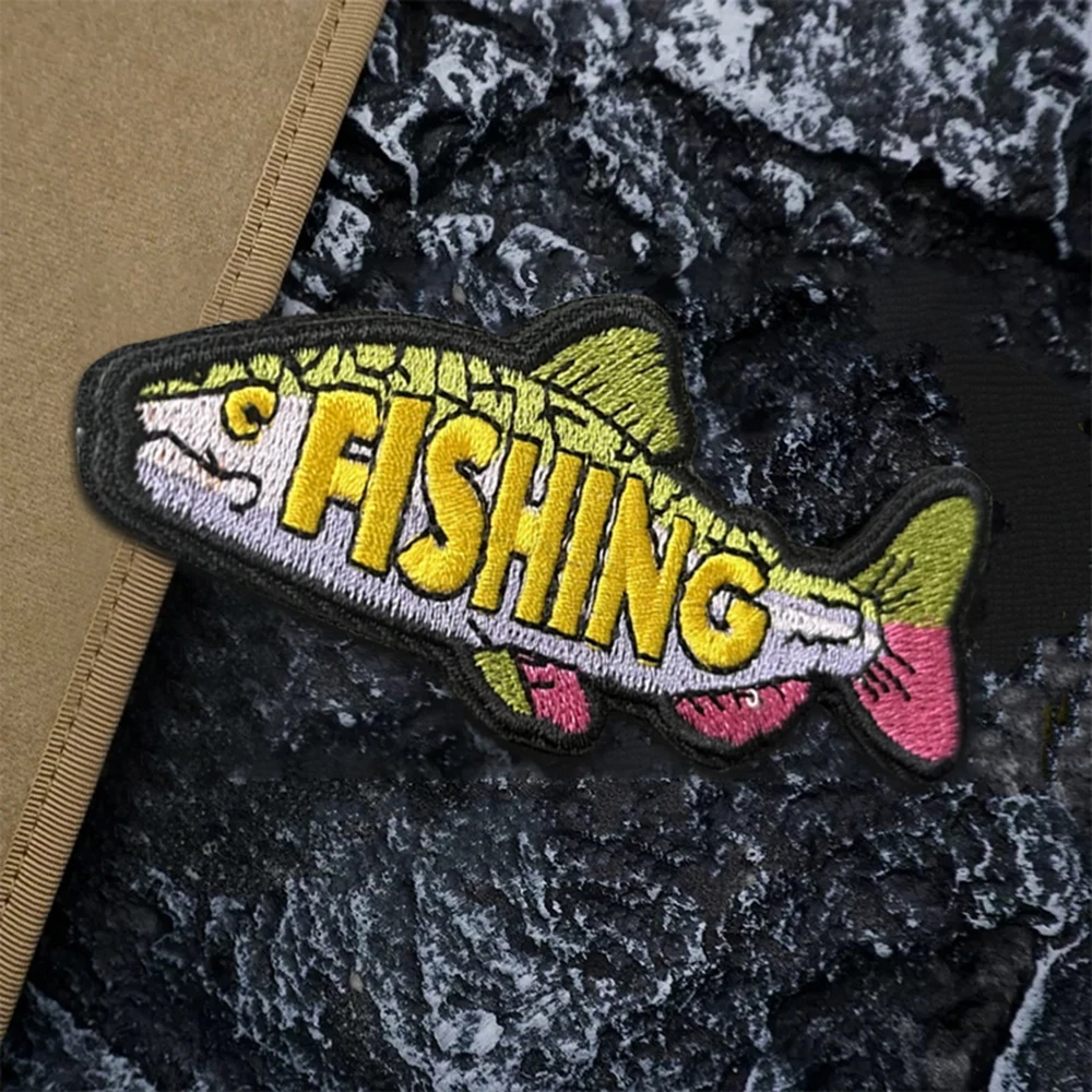 Parche táctico de pesca, parches bordados con gancho y bucle divertidos, insignia de moral militar, brazalete del ejército, pegatinas para mochila - imagen 5