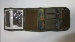 Cartera táctica MOLLE con mapa, camuflaje alemán moteado