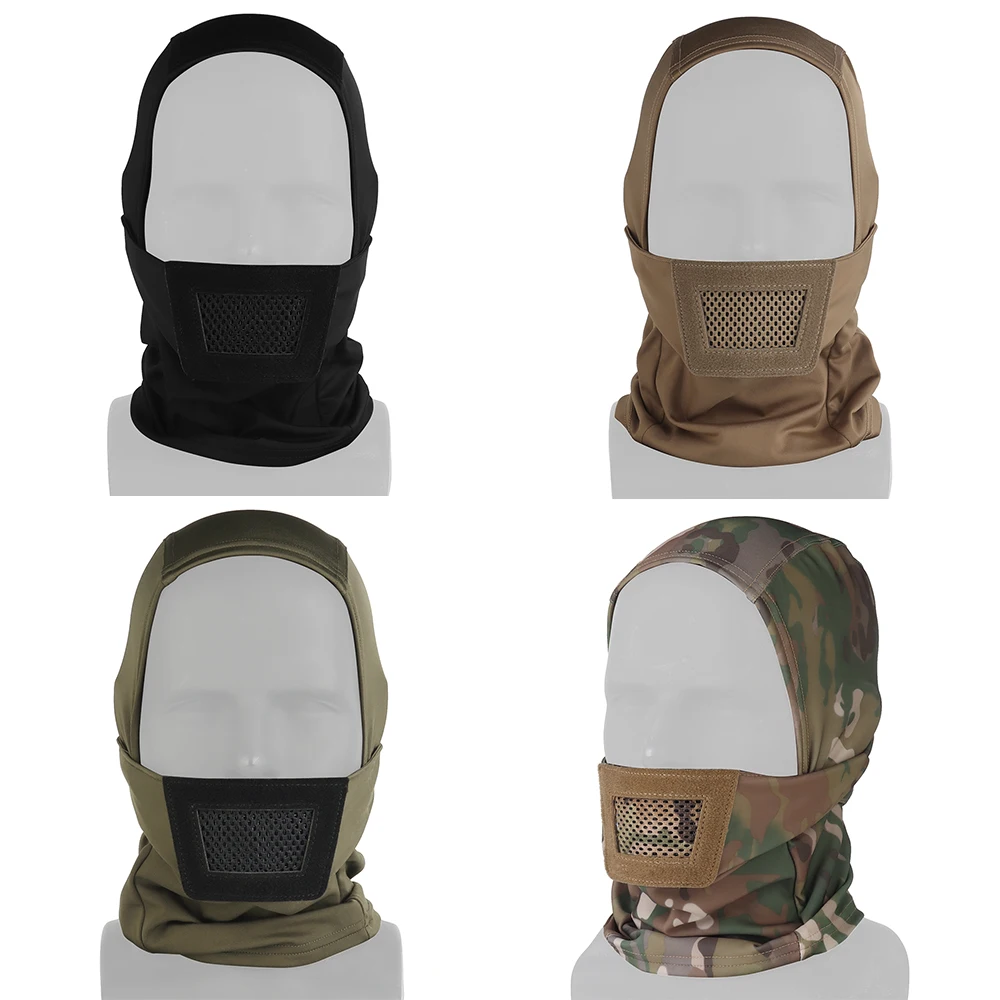 Pasamontañas Airsoft, máscara transpirable, casco de Paintball, capucha con forro estilo Ninja, protección facial completa, caza, ciclismo, máscara más cálida para el cuello