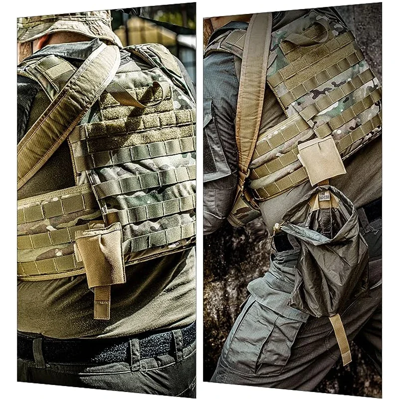 Bolsa de descarga ONETIGRIS, bolsa de basura MOLLE montada en cinturón táctico, bolsa de revista plegable enrollable, riñonera de liberación rápida - imagen 2