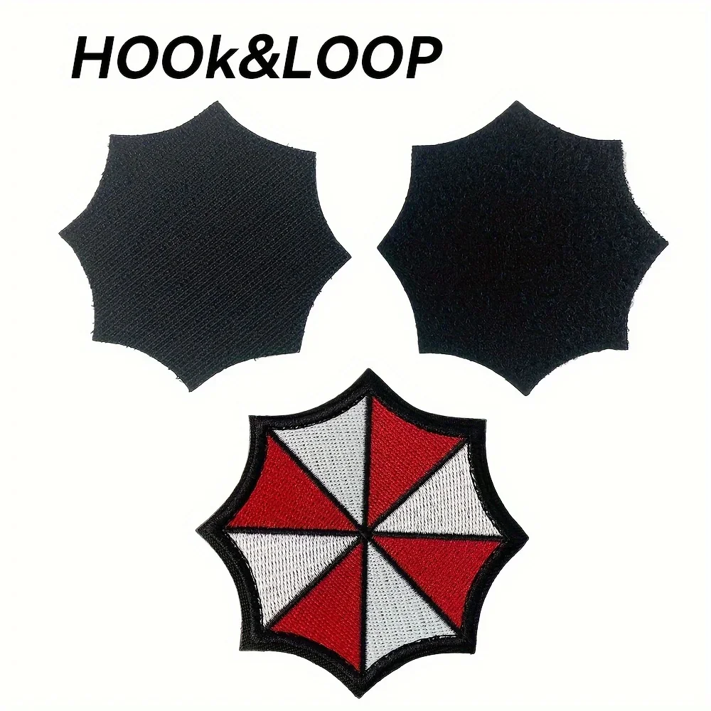 parches velcro mochila tácticos de bordados Parche táctico de Velcros Resident Evil Zombie – Paraguas Corp. Mochilas Molle con apliques de cosplay bordados para juegos de moral militar - imagen 4