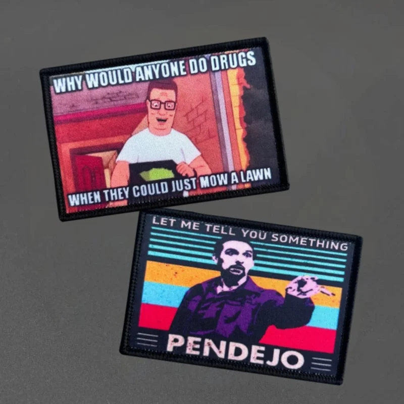 Parche estampado King of the Hill Hank, chaleco táctico, insignia de moral con gancho y bucle, pegatinas decorativas para mochila, parches para brazalete para ropa