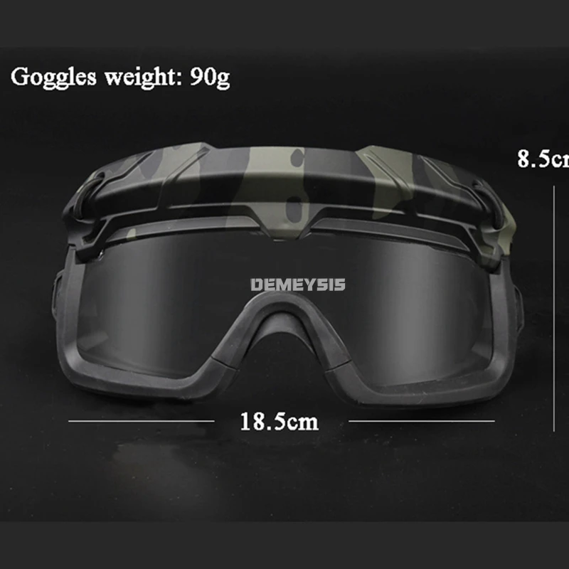 Máscara facial táctica Airsoft y Paintball con gafas integradas - imagen 4