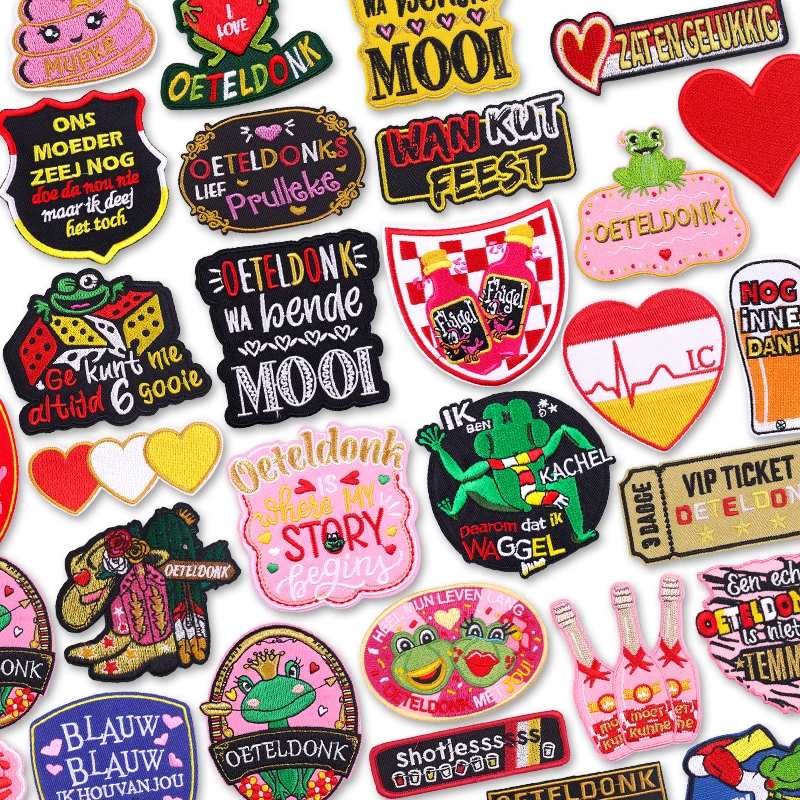 Parche para planchar de Carnaval Oeteldonk 2026, decoración de ropa de Países Bajos, parches de rana para ropa, parches bordados, apliques - imagen 2
