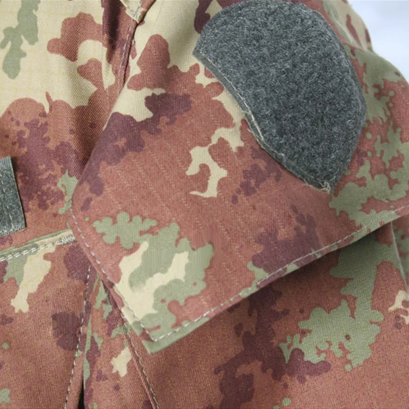 Traje táctico de camuflaje italiano BDU, conjunto de uniforme de combate Airsoft, camisas de caza al aire libre, pantalones, Tops, Pantalones - imagen 5