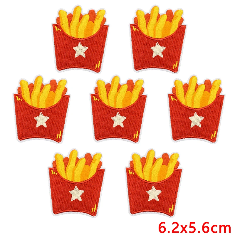 10 Uds. Parches bordados de dibujos animados bonitos DIY pudín Donuts helado pegatinas para garabatos parches para planchar para decoración de ropa - imagen 3