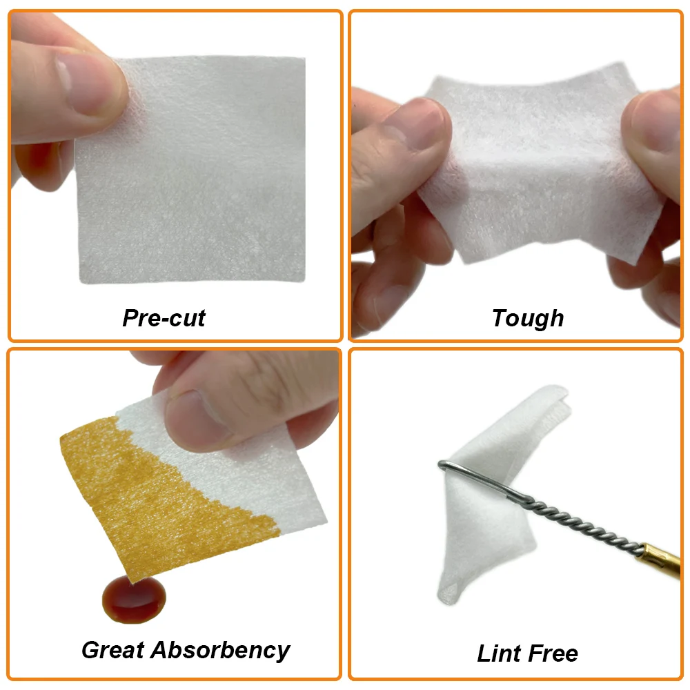 Kit de limpieza de armas, parches de limpieza de pistolas de 2 pulgadas, hisopos de algodón de bambú sin pelusa de 6 pulgadas, suministros de limpieza de armas, accesorios para armas de caza - imagen 4