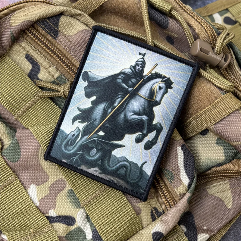 Parche estampado táctico "Saint George", insignia de moral para ropa, parches militares con gancho, pegatinas para mochila - imagen 4