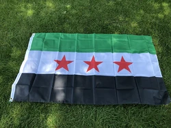 Bandera Siria - República Árabe Siria con tres estrellas, colgante