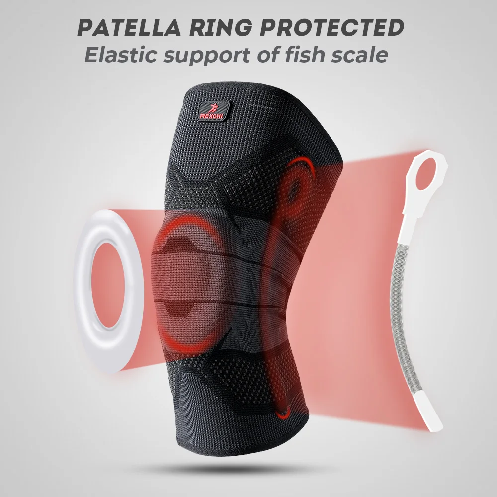 Rodilleras de silicona para baloncesto, Protector de compresión para menisco, protección para rótula, seguridad deportiva, 1 unidad - imagen 4