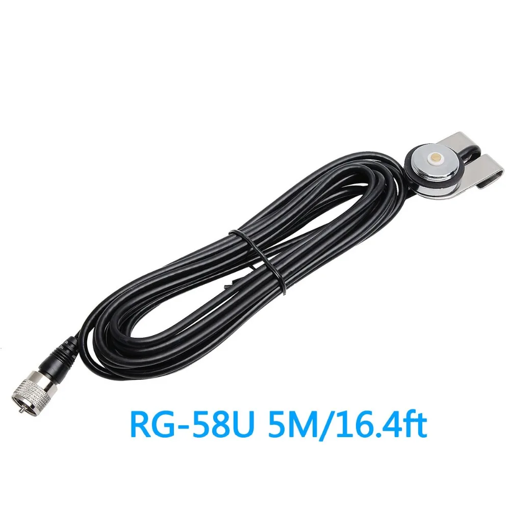 ABBREE NA-37 NMO antena VHF conector de PL-259 de alta ganancia RG-58U 5M/16 con soporte de Base para Radio móvil QYT TYT Baofeng WouXun - imagen 4