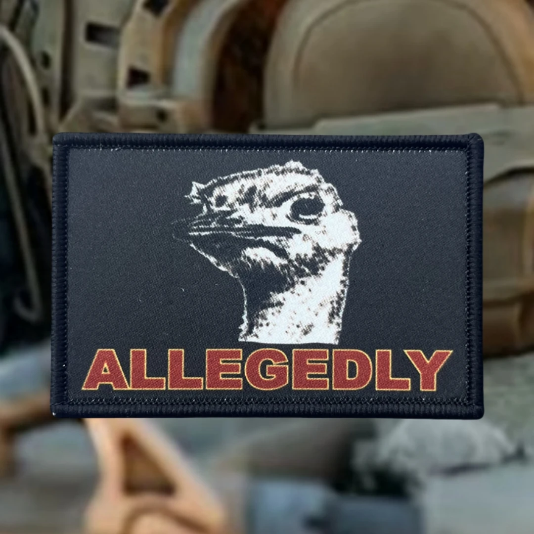 Allegedly-insignia de moral de Meme divertida de avestruz, emblema militar, brazalete táctico, parches de gancho y bucle para ropa, pegatinas para mochila - imagen 4