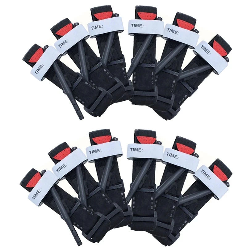 Torniquete de emergencia portátil para exteriores, equipo de primeros auxilios de liberación rápida y lenta, 65/95CM, 1/12 unidades