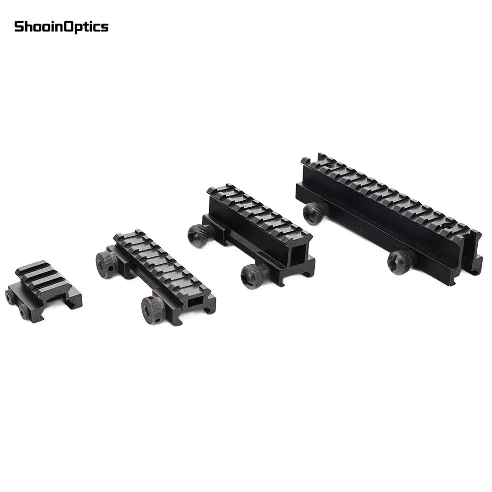 Soporte de riel elevador elevado de aluminio para Base adaptadora de mira óptica Picatinny Weaver