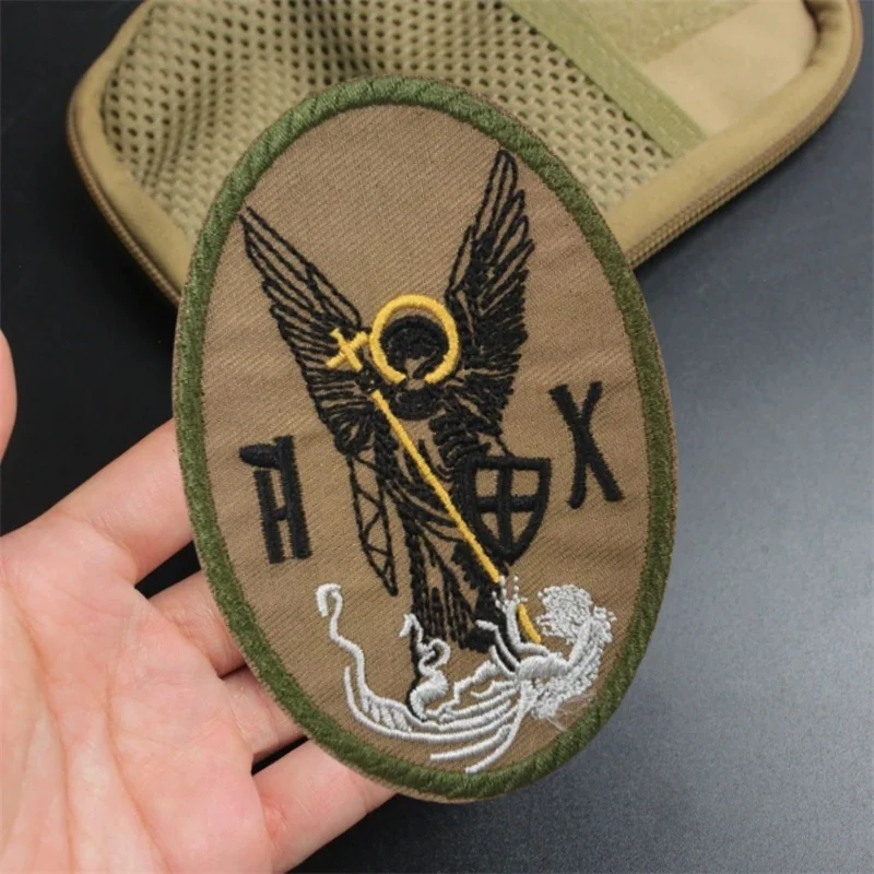 Parche bordado del ángel guardián ruso para ropa, insignia de moral táctica, parche militar con gancho, pegatinas para mochila - imagen 3