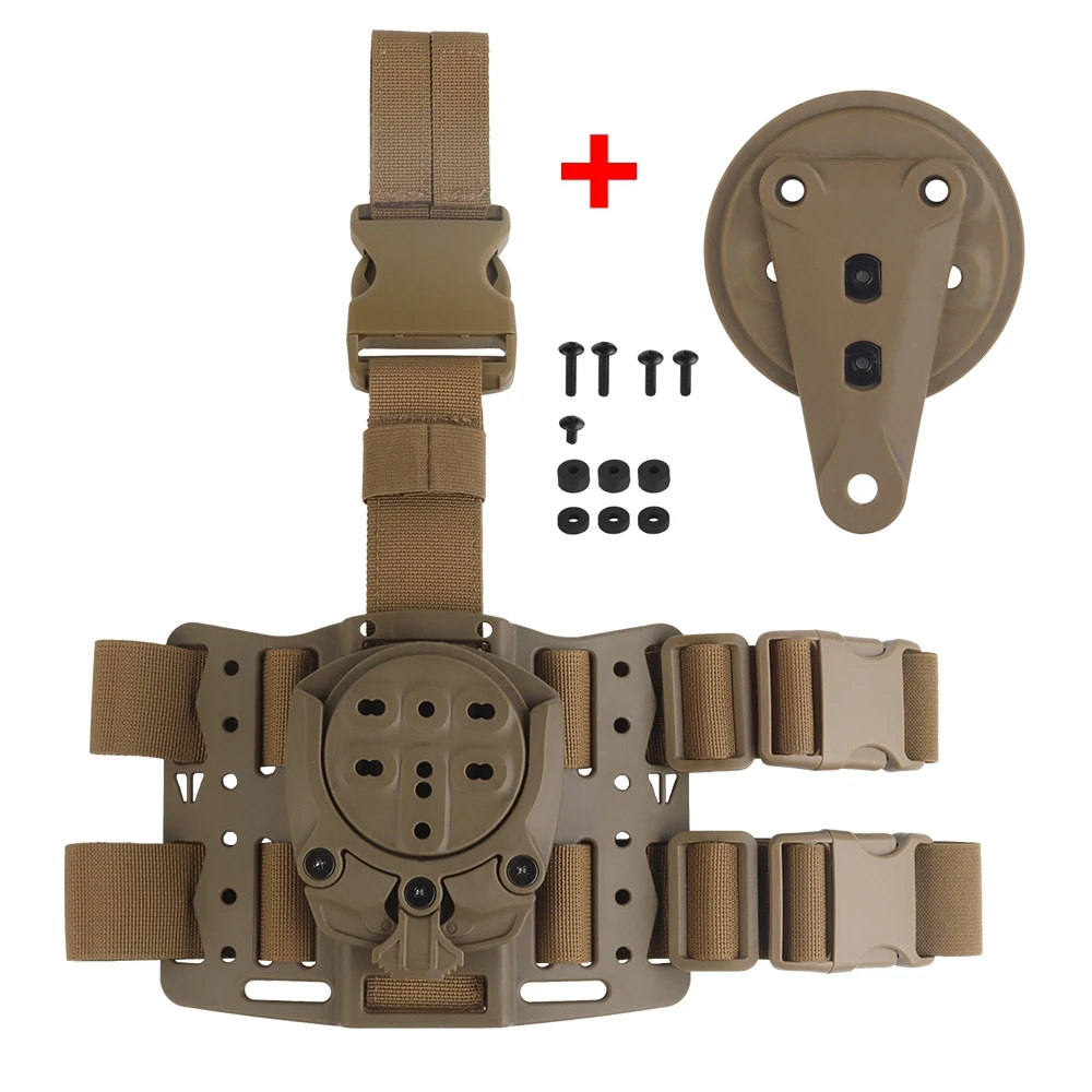 Plataforma táctica de pierna caída, correa para pierna de 360 grados, funda para pistola de caza, funda para muslo, adaptador Modular para Glock 17/19 M9 PX4