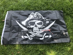 Bandera militar Jolly Roger – Poliester tactico 90x150cm calavera huesos cruzados