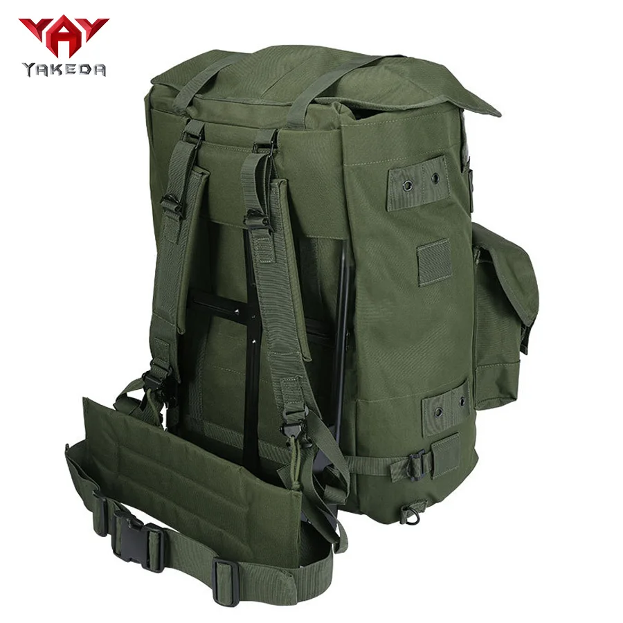 Mochila verde oliva con marco de hierro vendedora caliente para montañismo, mochila de suministros de camping de gran capacidad - imagen 5