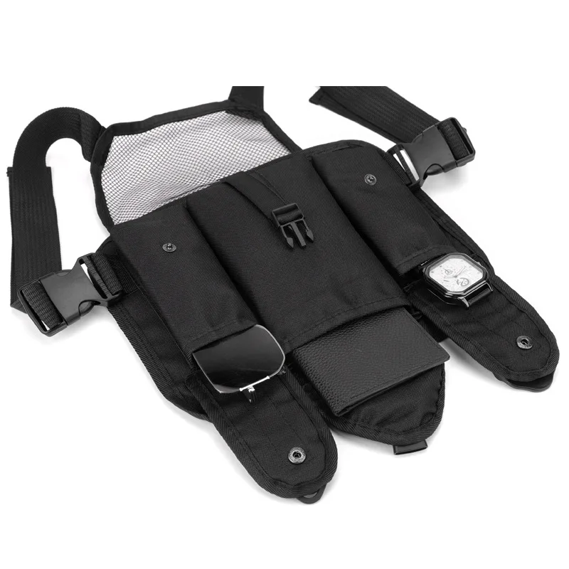 AQzxdc Bolsa táctica para el pecho, bolsa transpirable para chaleco para correr, paquete de pecho de utilidad deportiva para correr, senderismo, viajar, ciclismo - imagen 4