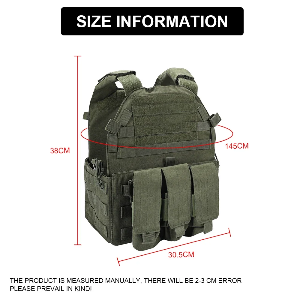 SINAIRSOFT-chaleco táctico Molle Airsoft, armadura corporal de combate, portador de placa con bolsas para revistas, chalecos de caza - imagen 3