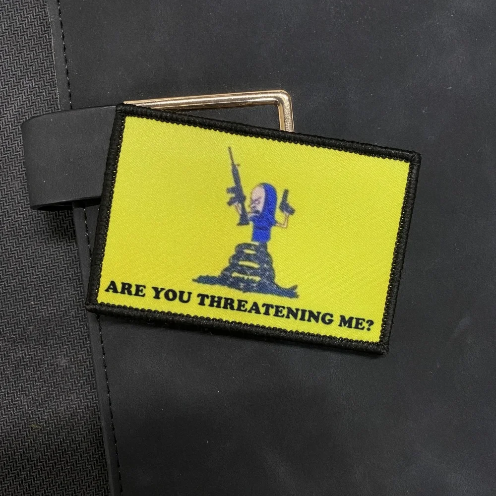 Parche de insignia de moral táctica divertida, NO pegue en mí, pegatina de mochila, NO desmonte, parches estampados de Robot - imagen 5