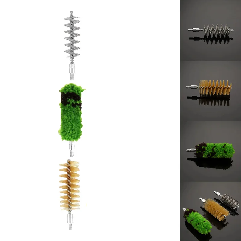 3 uds cepillo de limpieza varilla cepillo Kit de limpieza herramienta-eje de Metal duradero, cepillos de cerdas suaves para pistola 16GA limpieza de Rifle de caza - imagen 4