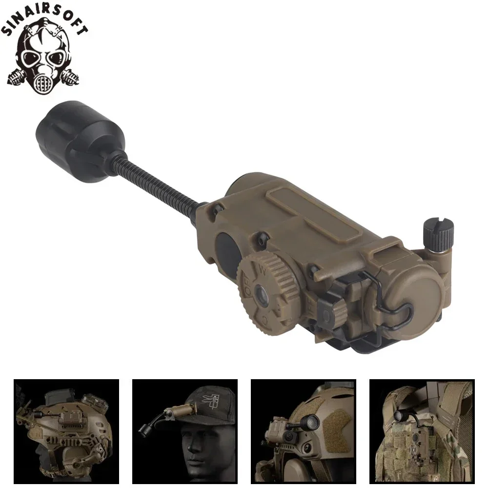 Lámpara para casco Sidewinder, luz estroboscópica táctica, rojo/verde/azul/blanco/cabeza IR, luz IFF, linterna LED auxiliar para caza y pesca - imagen 2