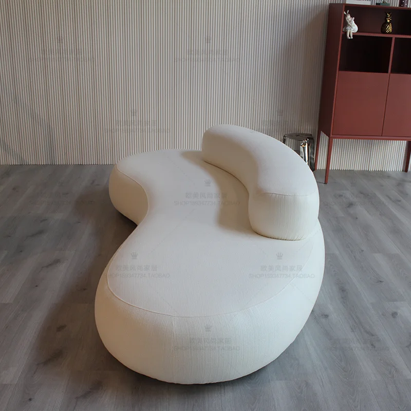 Sofá de tela ligero de lujo para sala de estar, pequeño apartamento, sofá de arco, muebles de diseño nórdico, combinación de sofá - imagen 2
