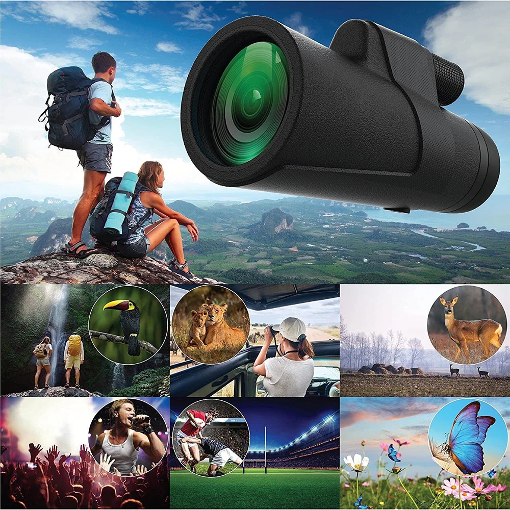 Prismáticos Monocular de largo alcance, binoculares Bak4 de gran alcance, 12x42, resistente al agua, vidrio óptico, tamaño de bolsillo para caza - imagen 5