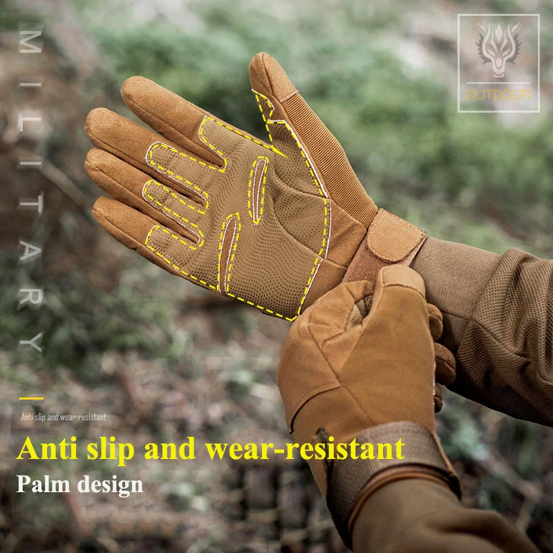 Guantes tácticos para hombre, manoplas de dedo completo para ciclismo, combate, tiro al aire libre, motocicleta, bicicleta, Fitness, senderismo, conducción - imagen 3