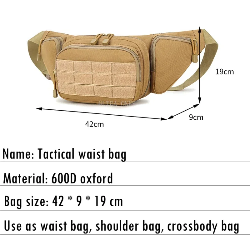 Riñonera táctica para pistola al aire libre, bolsas de hombro para acampar, deporte, caza, Molle EDC, riñonera para teléfono, para escalar y acampar - imagen 3