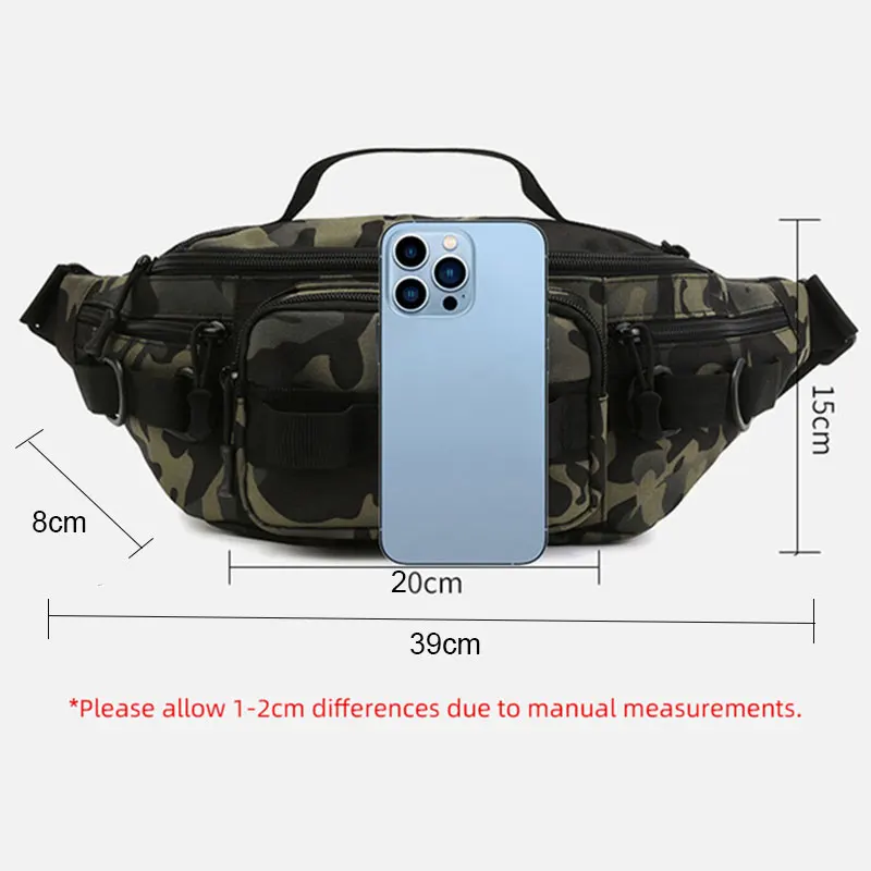 Bolsa de pesca táctica de cintura para el pecho, Camping, senderismo, deportes al aire libre, escalada, bolso de viaje, camuflaje militar ligero - imagen 5