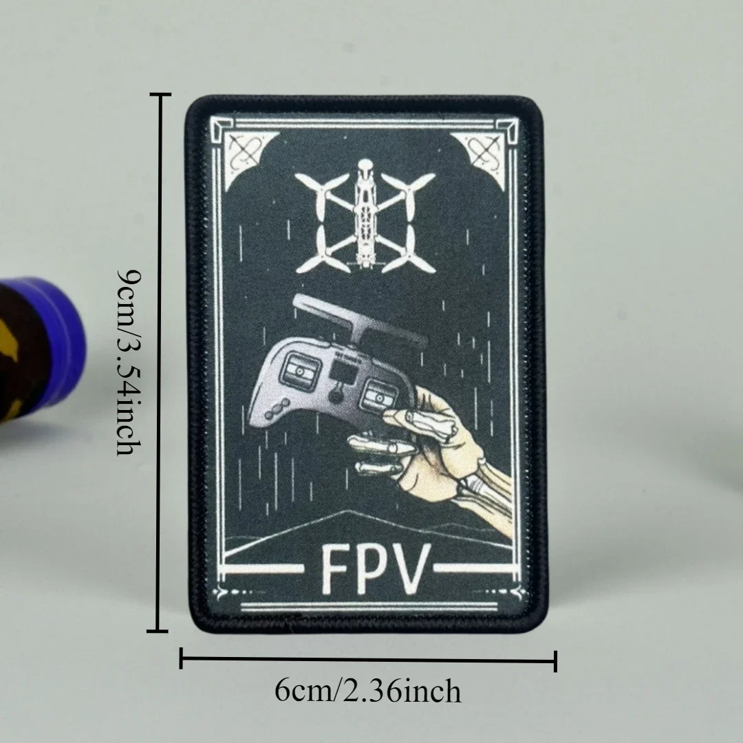 Parche para operador de Dron, insignia de moral táctica, emblema del ejército militar, pegatina para mochila, parches de gancho y bucle impresos "FPV" para ropa - imagen 3