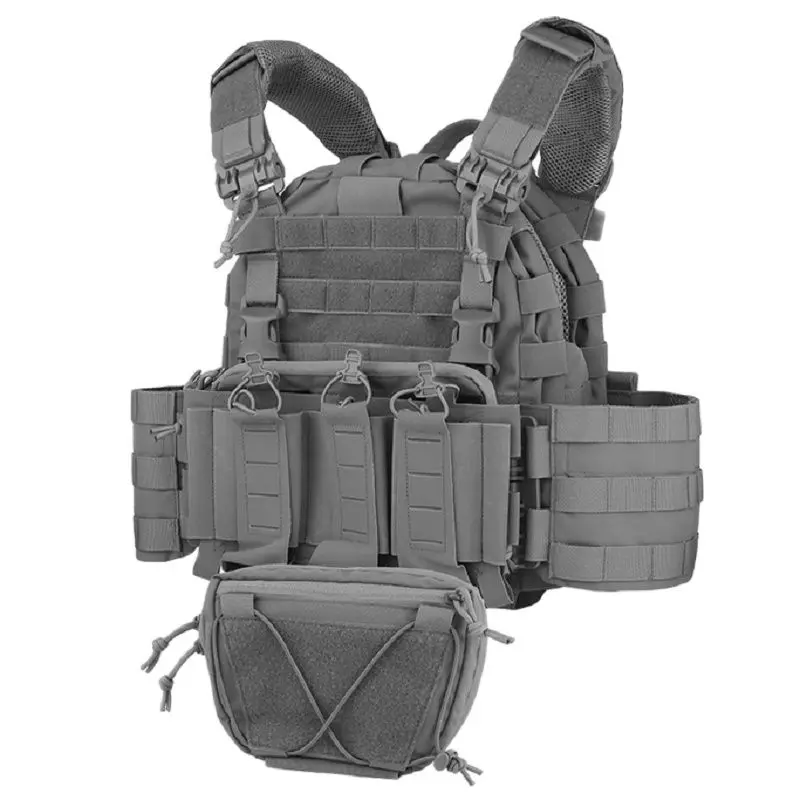 Chaleco táctico con tubos de hombro, envolvente, desmontaje rápido, sistema Molle, Triple Panel, subpaquete colgante - imagen 2