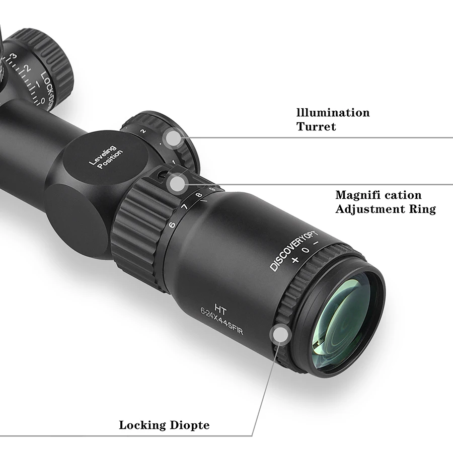 Nuevo Discovery HT 6-24X44SFIR FFP primer plano Focal alcance iluminado caza mira óptica táctica Airsoft mira telescópica - imagen 4