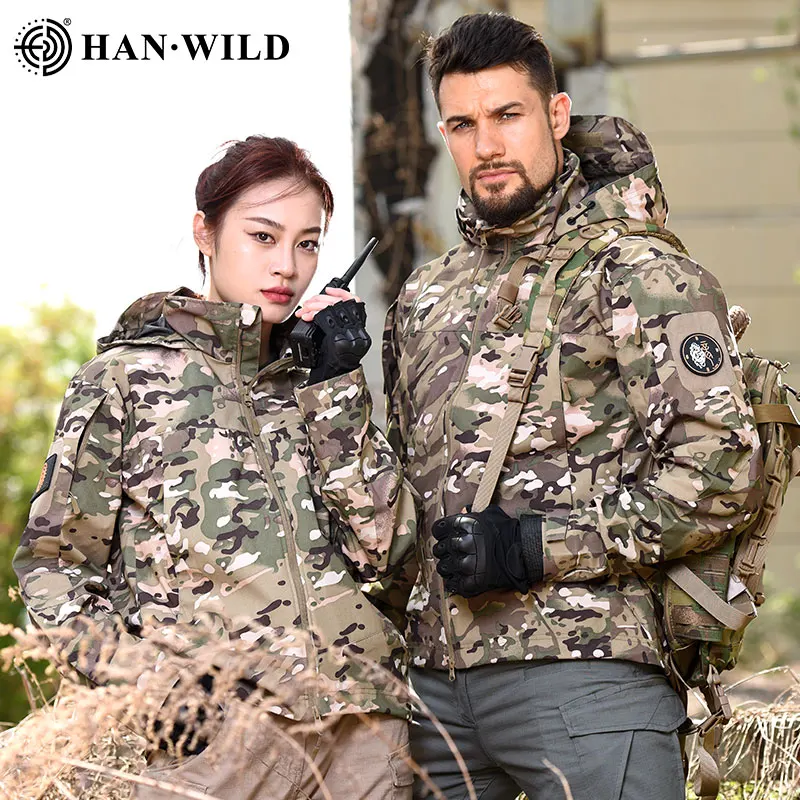 HAN WILD-Chaqueta ligera de combate para hombre, abrigo de lana Airsoft, chaquetas tácticas, ropa de camuflaje transpirable, chaquetas Bomber informales - imagen 4