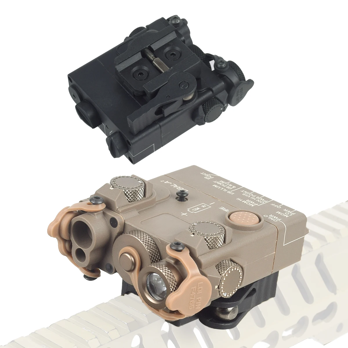 Linterna táctica DBAL-A2 mira láser roja/verde PEQ-15 para rifle airsoft