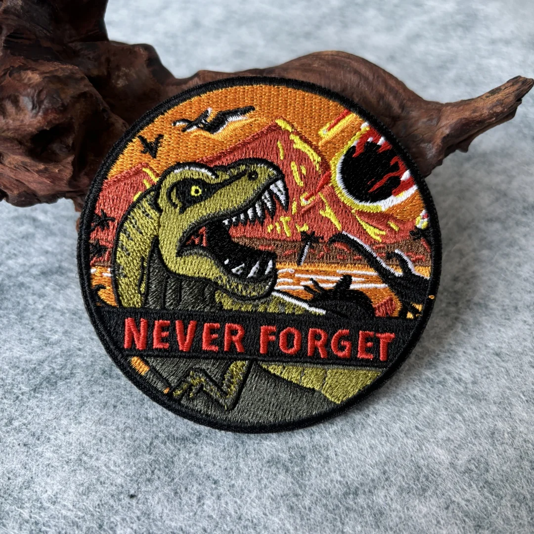 Parche táctico de dinosaurio de PVC de seguridad, parches de gancho y bucle bordados, insignia de moral militar, pegatinas para mochila - imagen 5