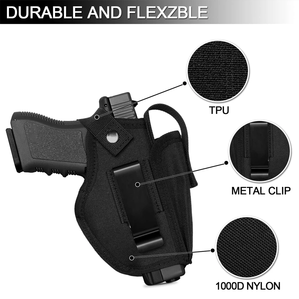 Funda Universal para pistola para hombres y mujeres, funda de transporte oculta para pistolas IWB OWB con bolsa para revistas, dibujo de mano derecha e izquierda - imagen 4